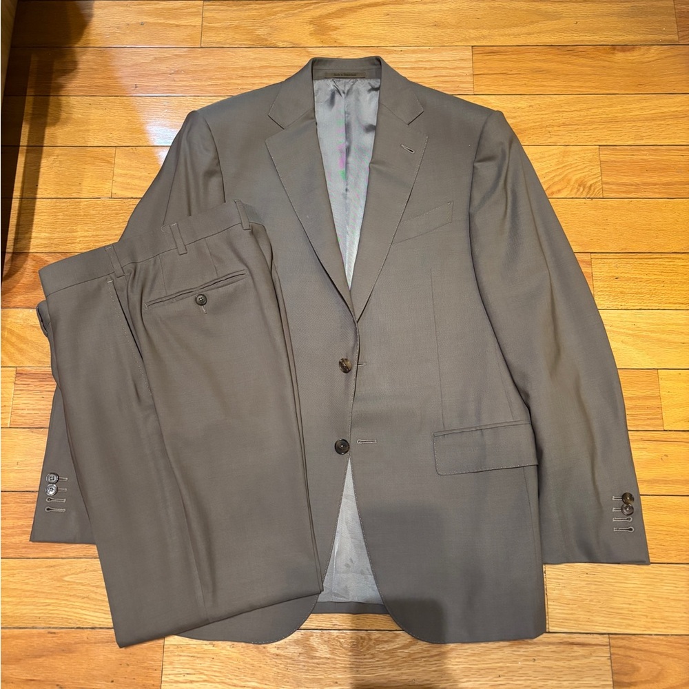 Ermenegildo Zegna Su Misura Trofeo 600 Tan Wool 2-Piece Suit Sz 50R IT, 40R US